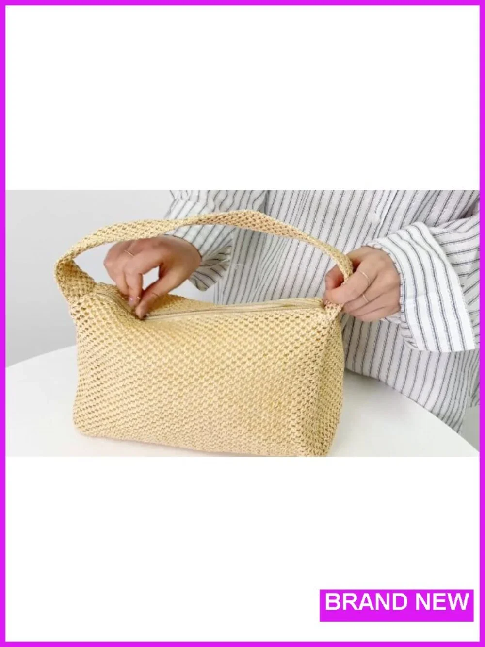Handwoven Straw Hobo Shoulder Purse Summer Beach Raffia Bag Satchel